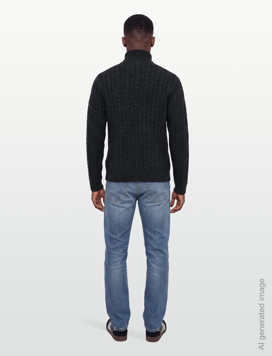 Belstaff - WESTPORT Q ZIP Pale Stone - pullover mit halbem reißverschluss - charcoal melange - 4