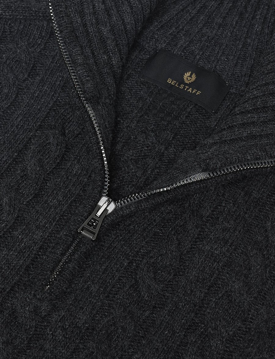 Belstaff - WESTPORT Q ZIP Pale Stone - pullover mit halbem reißverschluss - charcoal melange - 5