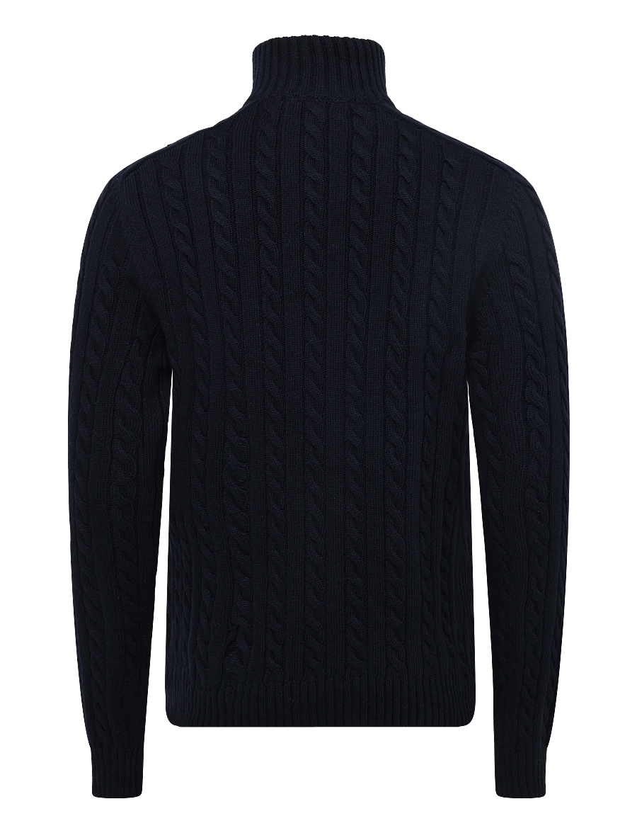Belstaff - WESTPORT Q ZIP Pale Stone - halfzip strik - dark ink - 2