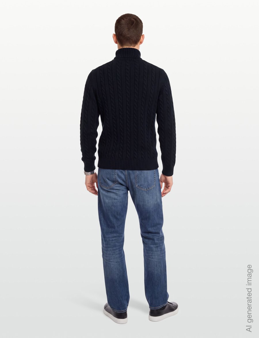 Belstaff - WESTPORT Q ZIP Pale Stone - halfzip strik - dark ink - 4