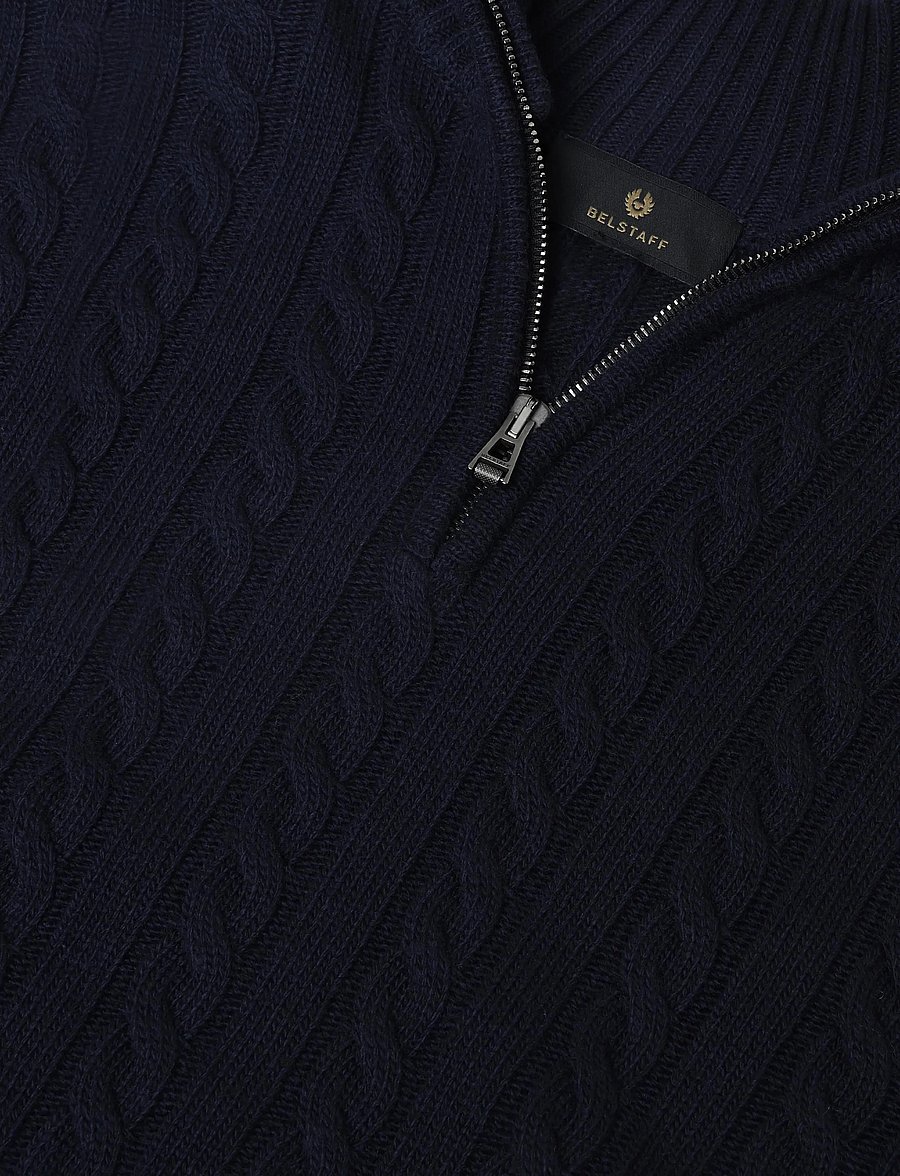 Belstaff - WESTPORT Q ZIP Pale Stone - halfzip strik - dark ink - 5