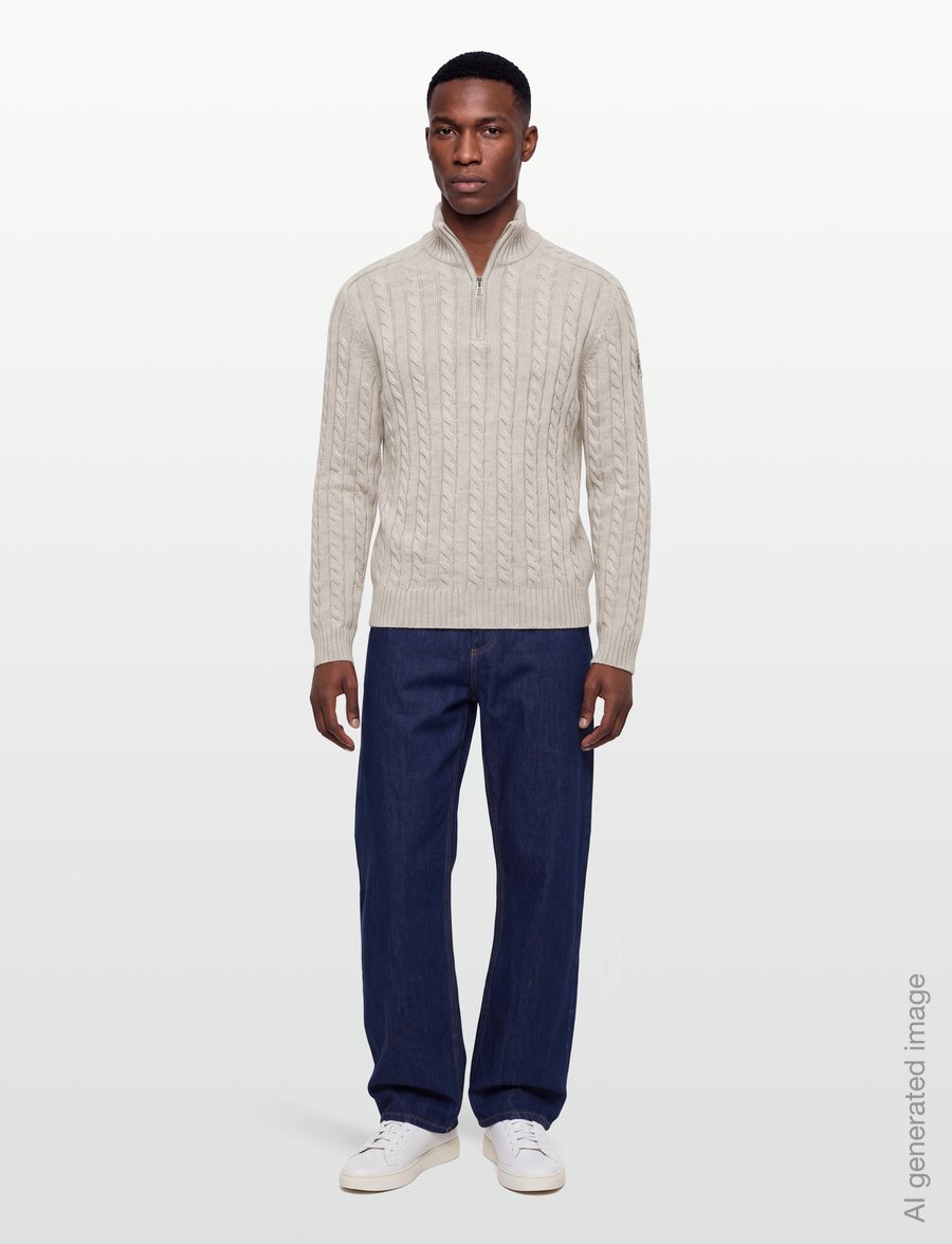Belstaff - WESTPORT Q ZIP Pale Stone - half zip-tröjor - pale stone - 0