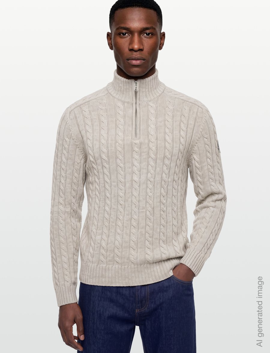 Belstaff - WESTPORT Q ZIP Pale Stone - half zip-tröjor - pale stone - 3
