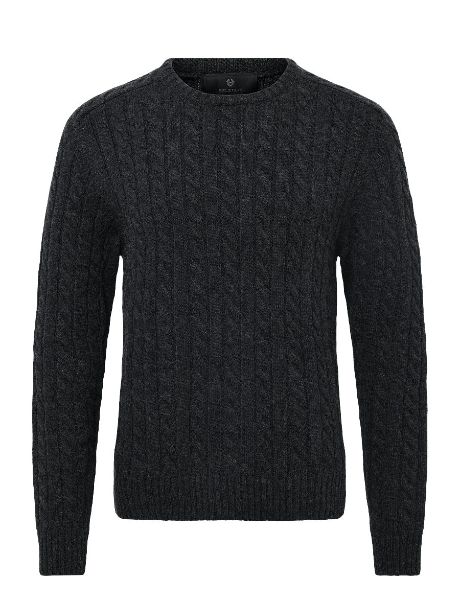 Belstaff - WESTPORT CREW NECK Oxblood - rund hals - charcoal melange - 1