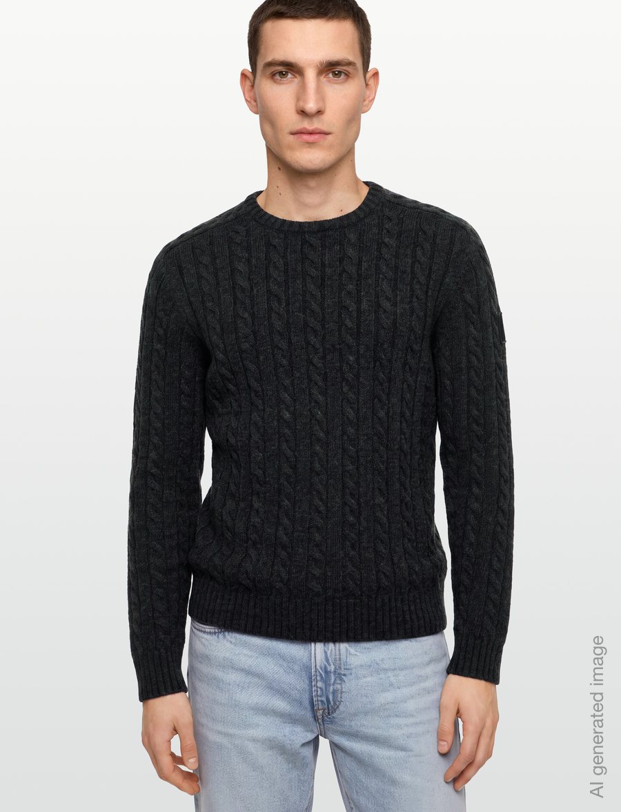 Belstaff - WESTPORT CREW NECK Oxblood - rund hals - charcoal melange - 3