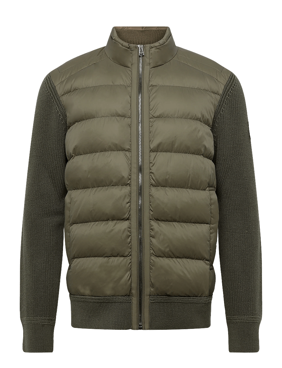 Belstaff - COMPOUND CARDIGAN DOWN Khaki Green - hübriidjoped - khaki green - 1
