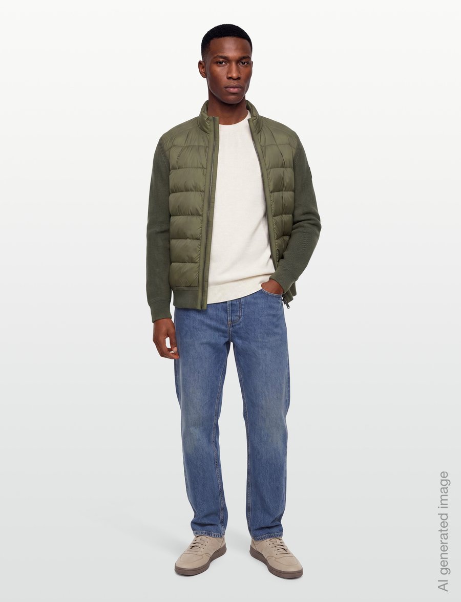 Belstaff - COMPOUND CARDIGAN DOWN Khaki Green - hübriidjoped - khaki green - 0