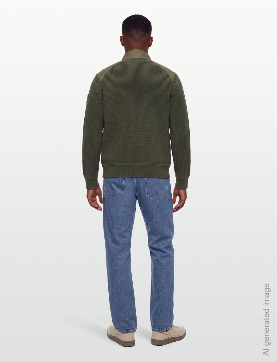 Belstaff - COMPOUND CARDIGAN DOWN Khaki Green - hübriidjoped - khaki green - 4