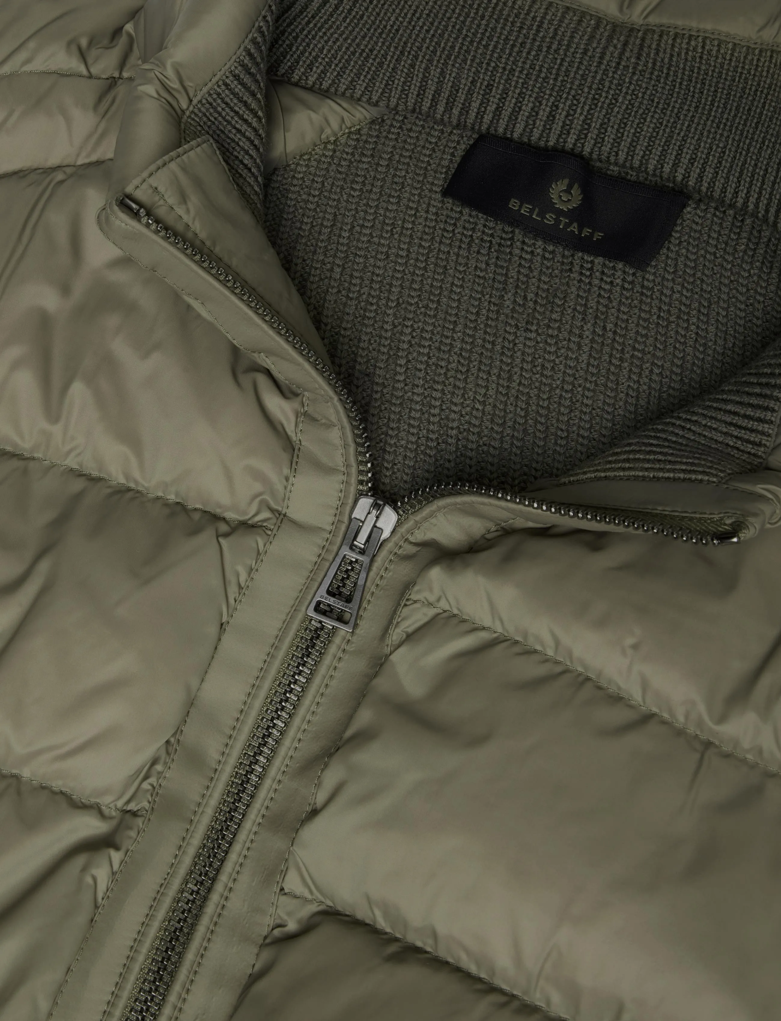Belstaff - COMPOUND CARDIGAN DOWN Khaki Green - hübriidjoped - khaki green - 5