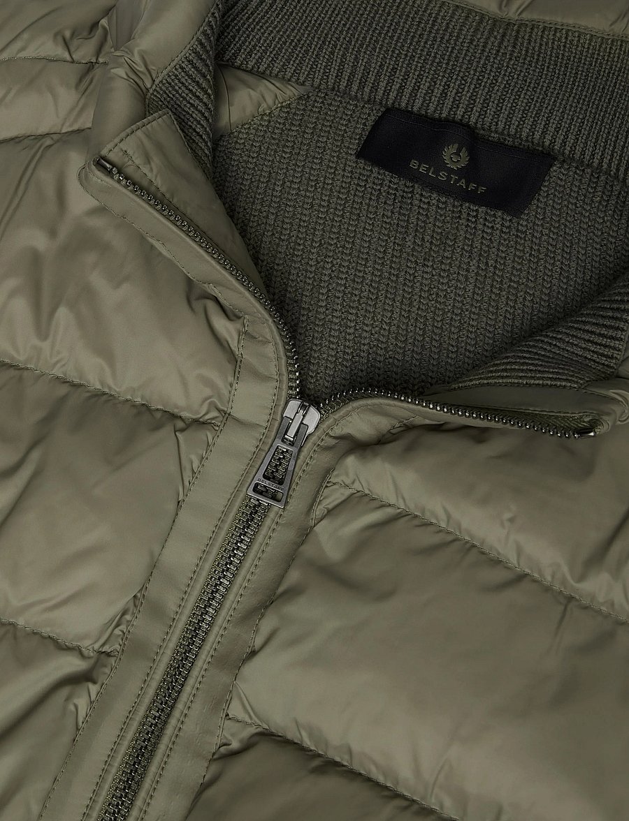 Belstaff - COMPOUND CARDIGAN DOWN Khaki Green - hübriidjoped - khaki green - 5