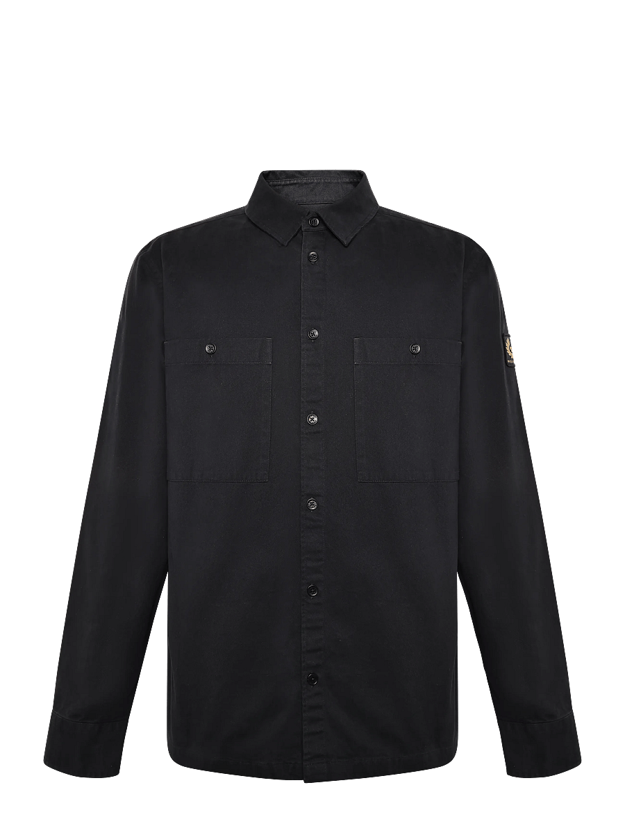 Belstaff - OUTPOST SHIRT COTTON HERRINGBONE Black - casual skjortor - black - 1