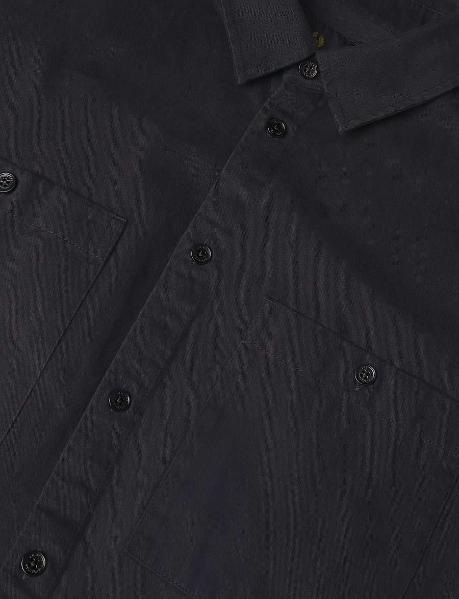 Belstaff - OUTPOST SHIRT COTTON HERRINGBONE Black - casual skjortor - black - 5