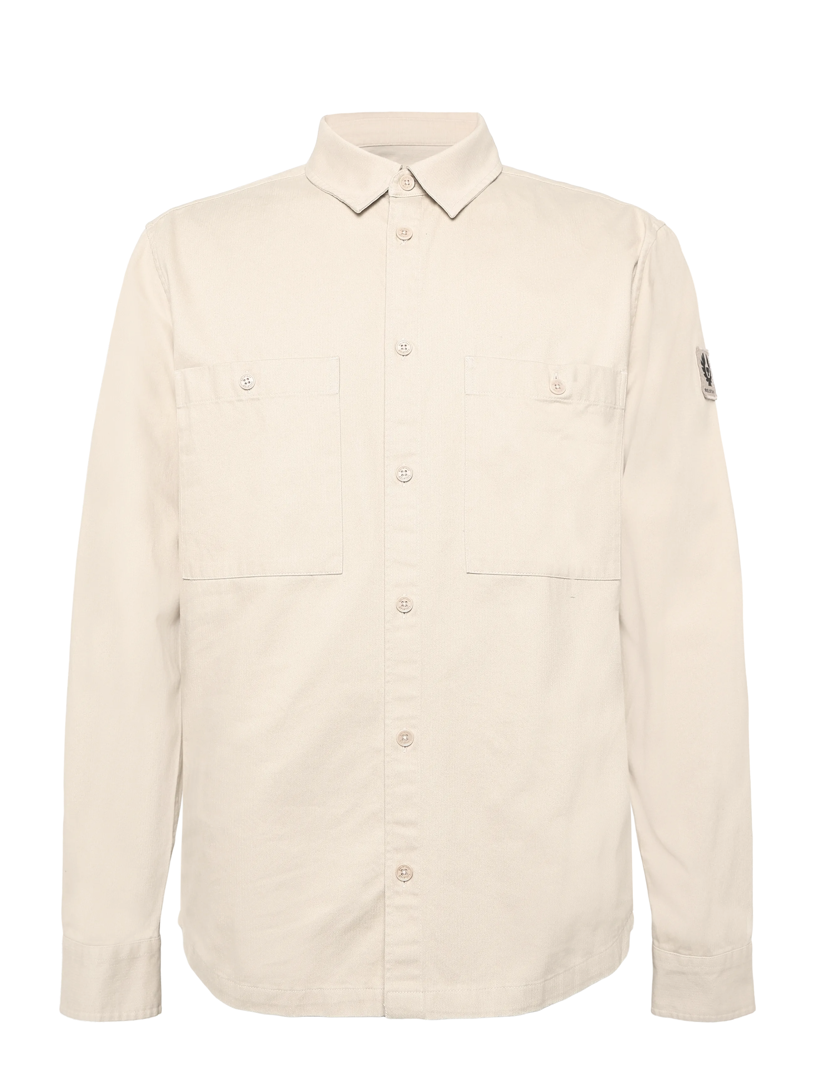 Belstaff - OUTPOST SHIRT COTTON HERRINGBONE Pale Stone - casual shirts - pale stone - 1