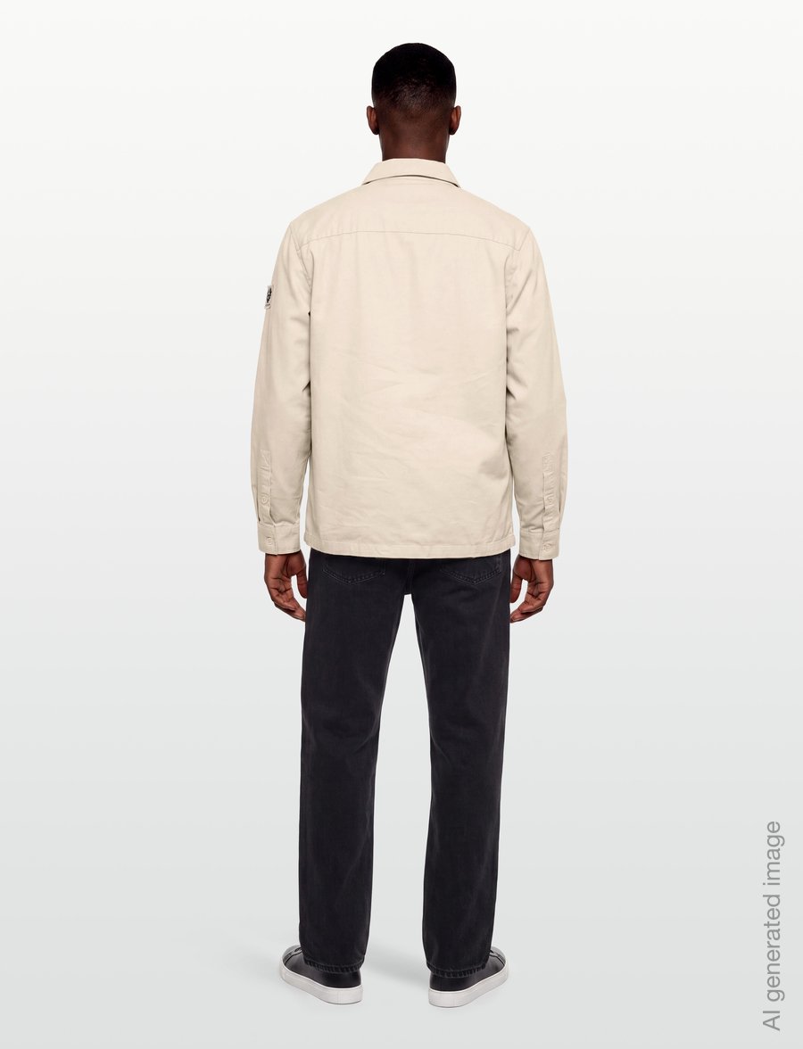 Belstaff - OUTPOST SHIRT COTTON HERRINGBONE Pale Stone - casual hemden - pale stone - 4