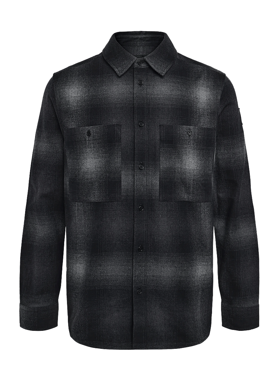 Belstaff - OUTPOST SHIRT BRUSHED COTTON FLANNEL Black - flanellskjortor - black - 0