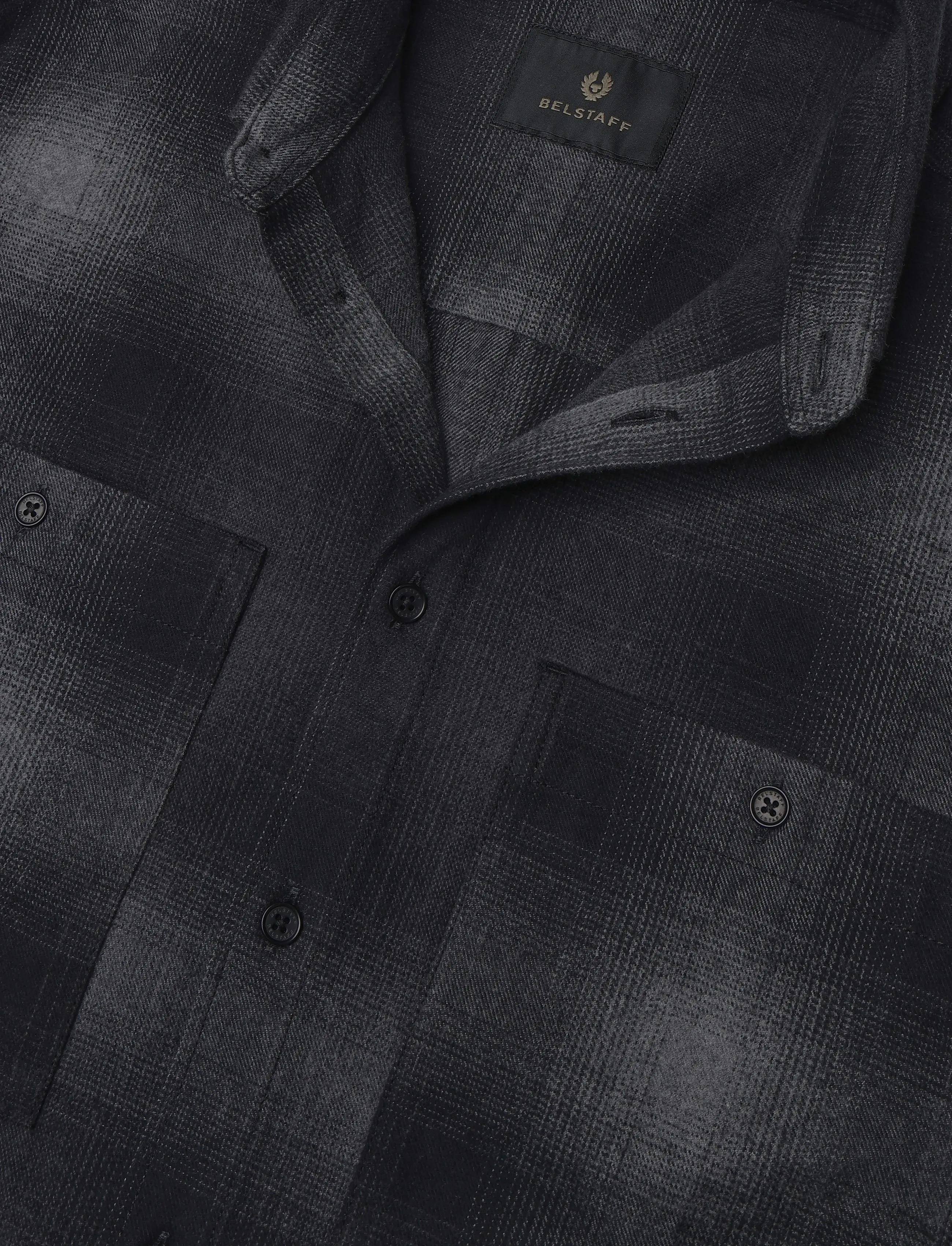 Belstaff - OUTPOST SHIRT BRUSHED COTTON FLANNEL Black - flanellskjortor - black - 2