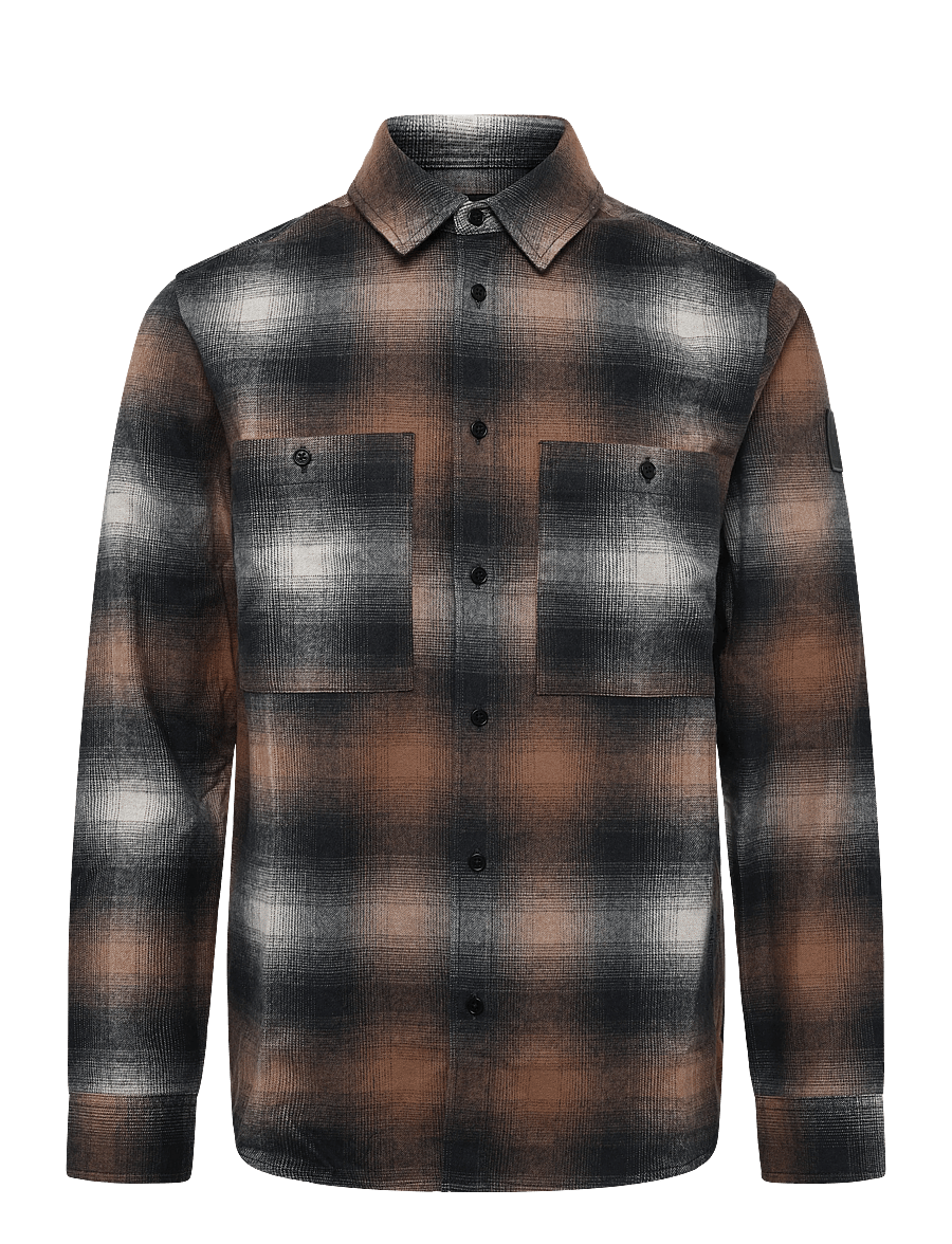 Belstaff - OUTPOST SHIRT BRUSHED COTTON FLANNEL Maple Brown - flannel shirts - maple brown - 0