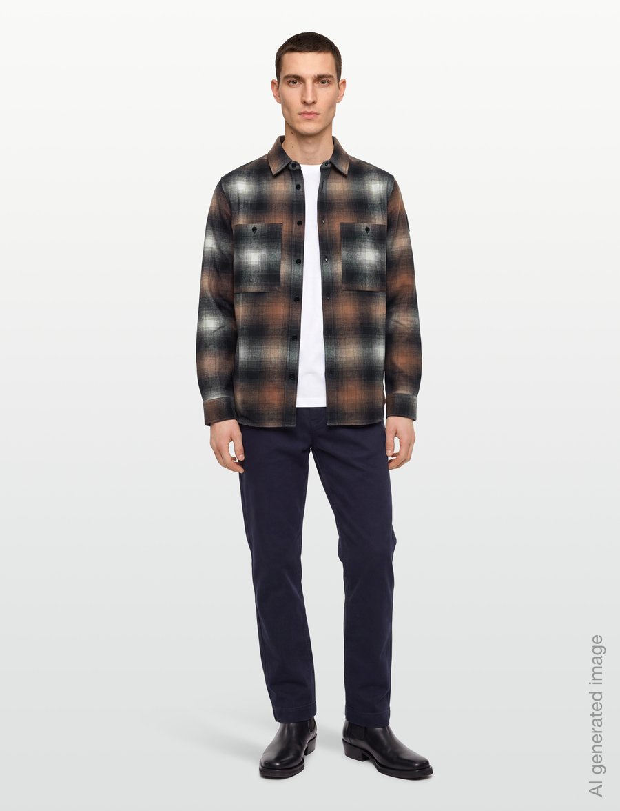 Belstaff - OUTPOST SHIRT BRUSHED COTTON FLANNEL Maple Brown - flanellskjortor - maple brown - 0