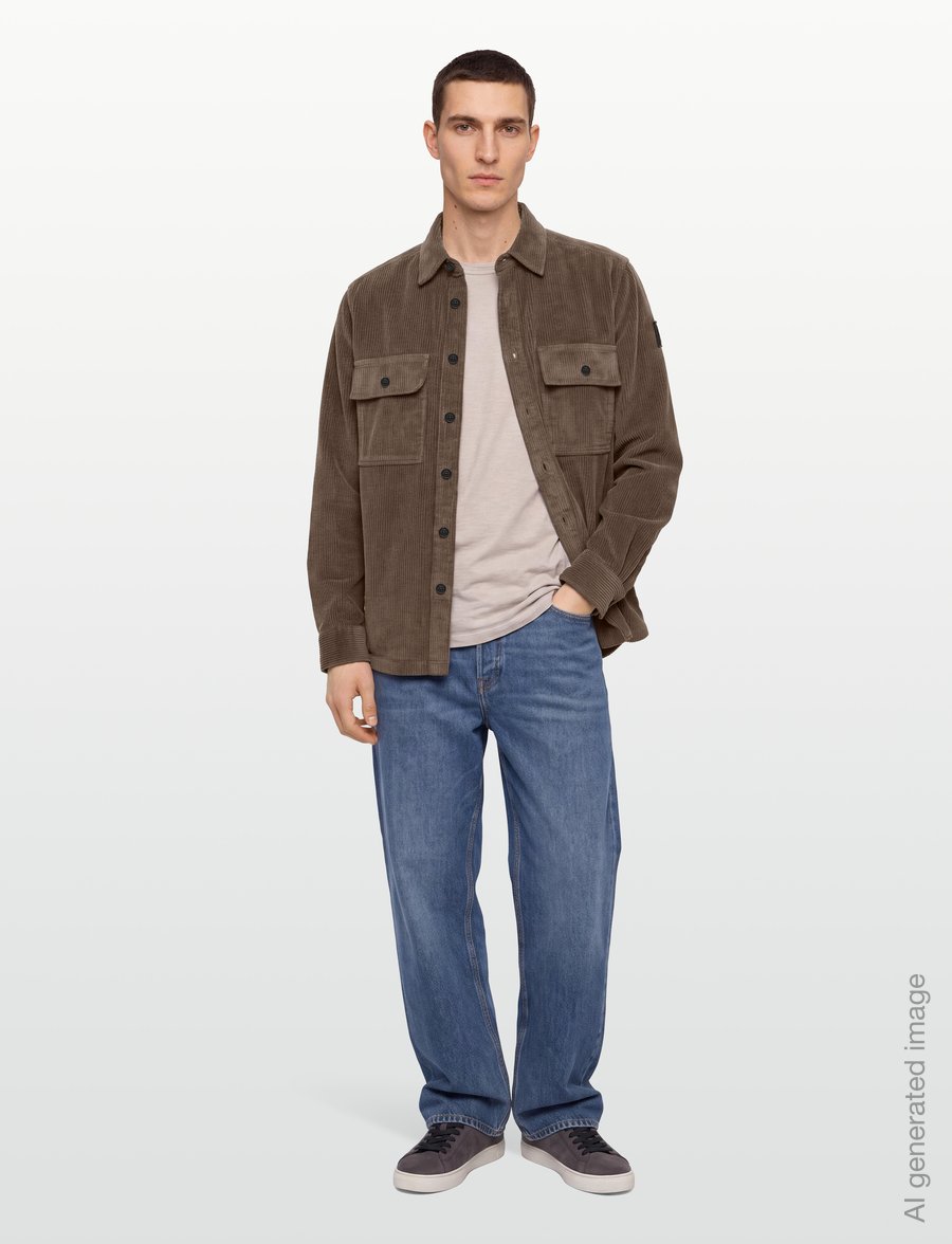 Belstaff - RAVINE COTTON CORDUROY Dusty Taupe - velvetsärgid - army olive - 0