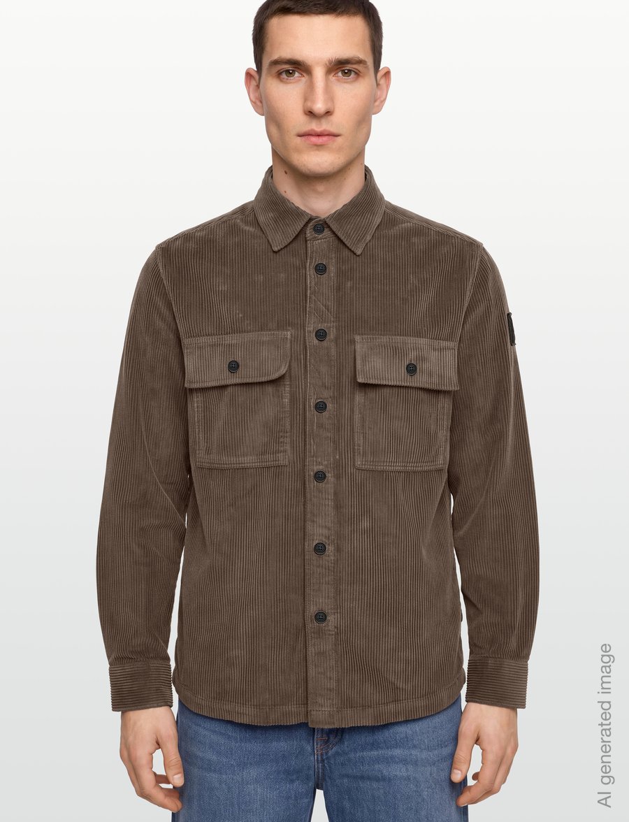 Belstaff - RAVINE COTTON CORDUROY Dusty Taupe - velvetsärgid - army olive - 3