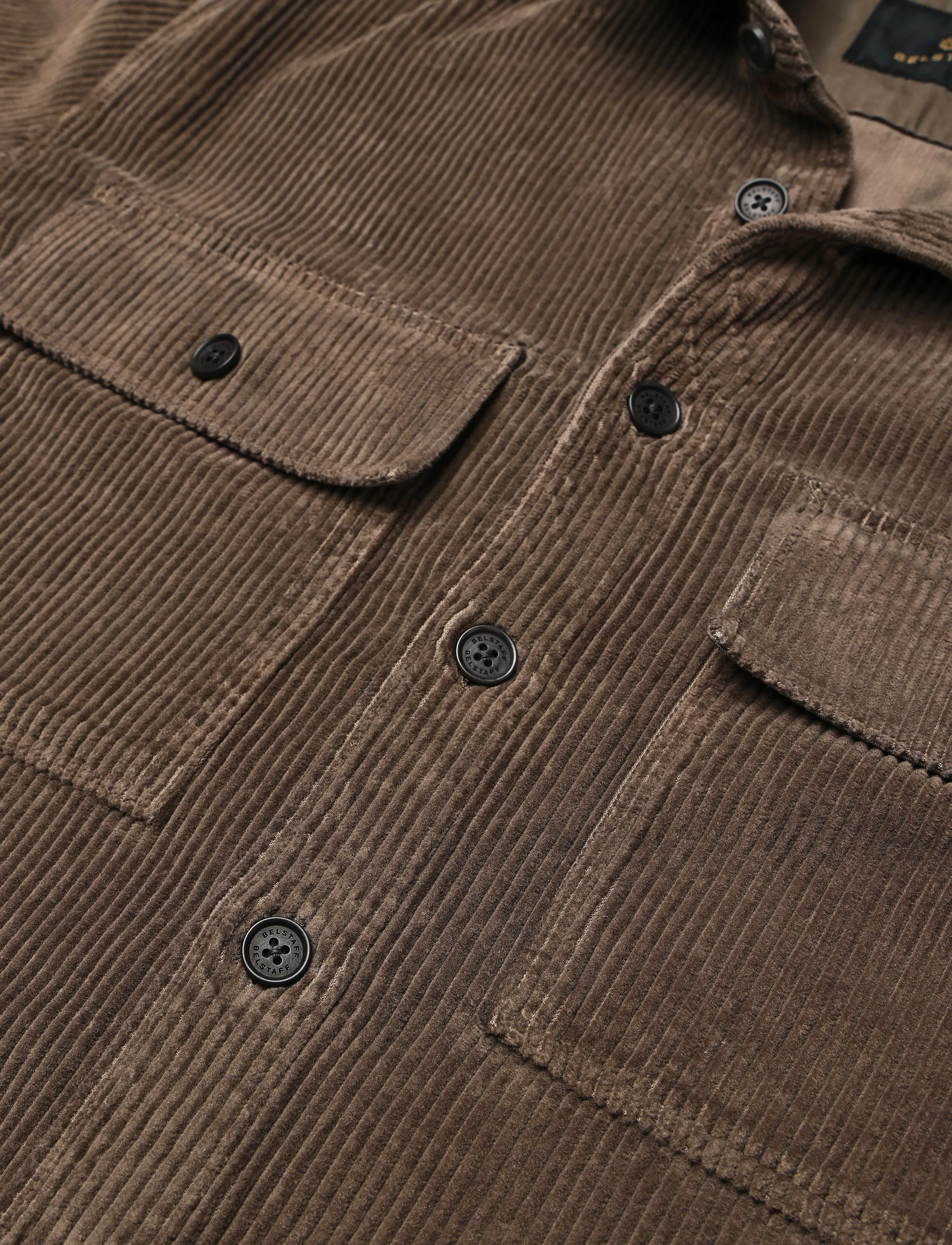 Belstaff - RAVINE COTTON CORDUROY Army Olive - manchesterskjortor - army olive - 3