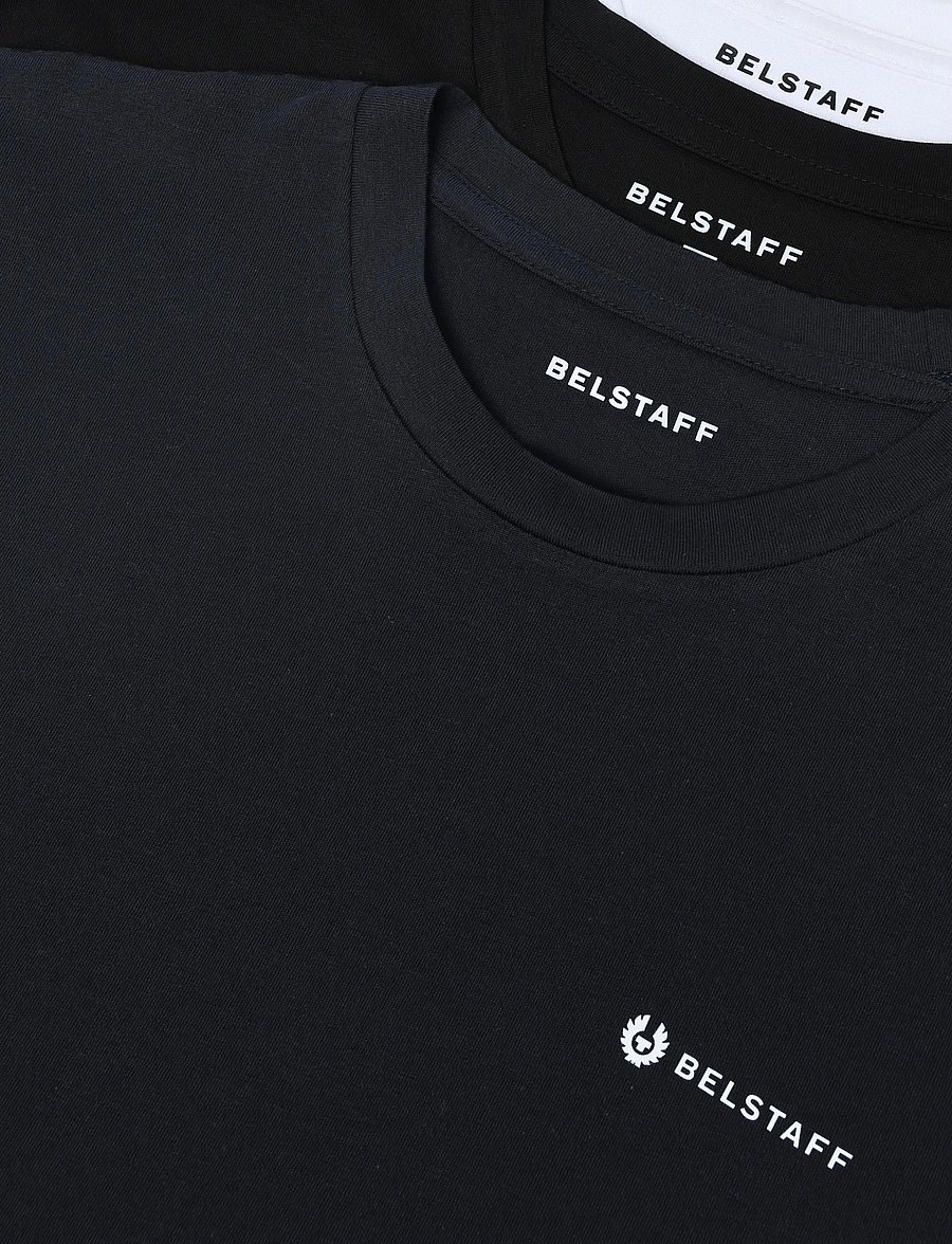 Belstaff - 3 PACK T-SHIRT Black / Dark Ink / White - t-shirts im multipack - black / dark ink / white - 5