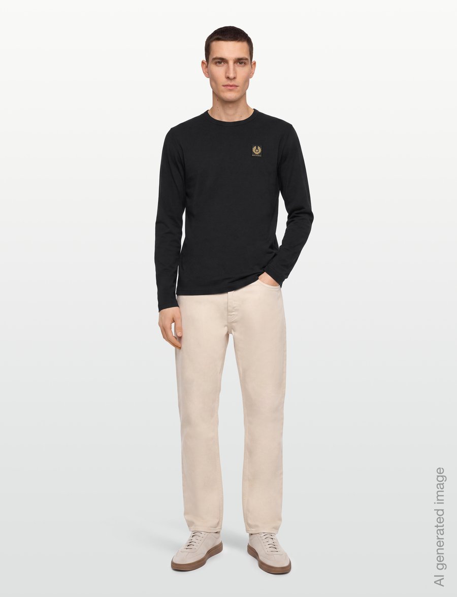 Belstaff - BELSTAFF LONG SLEEVED T-SHIRT Black - långärmade t-shirts - black - 0