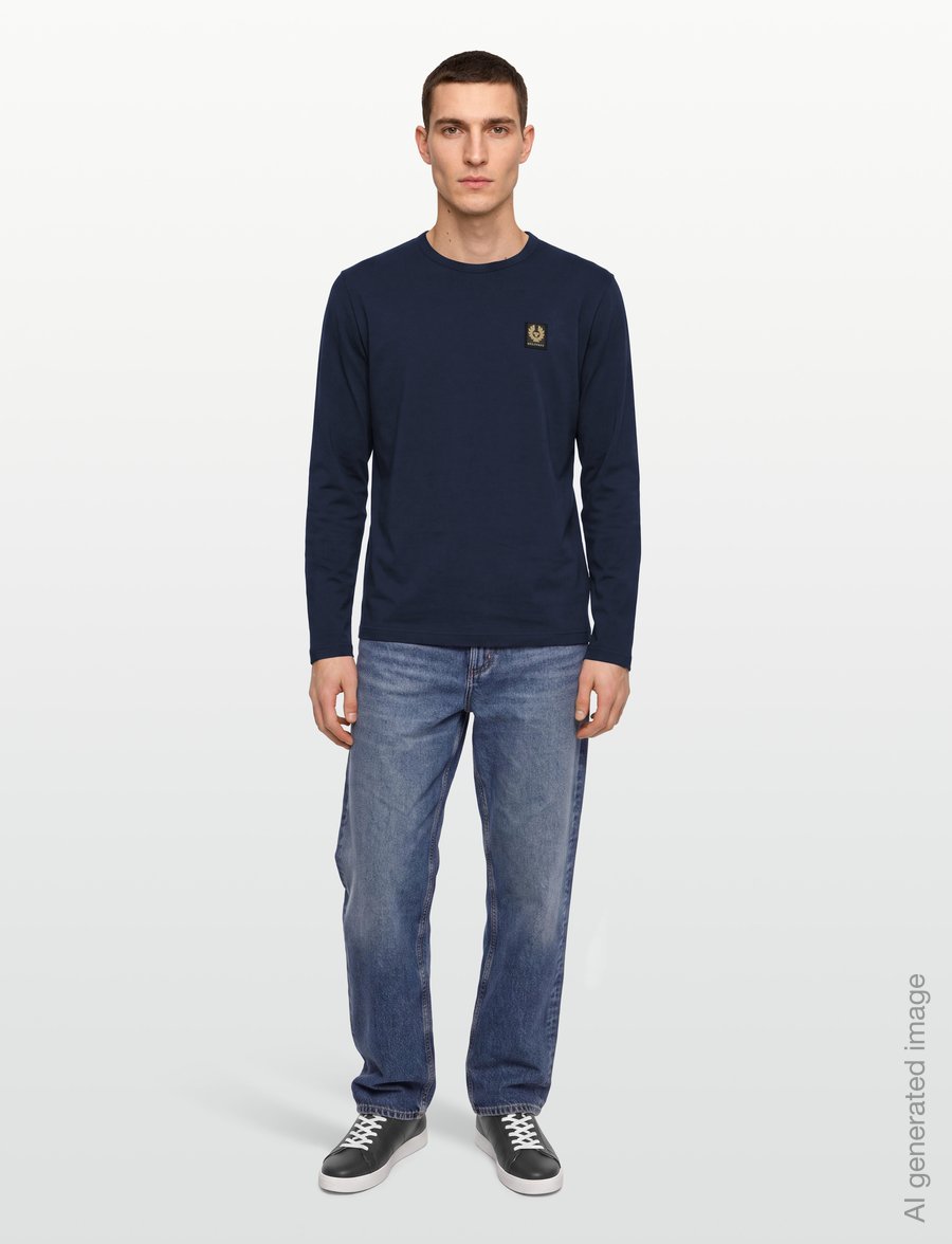 Belstaff - BELSTAFF LONG SLEEVED T-SHIRT Black - langärmelige t-shirts - dark ink - 0