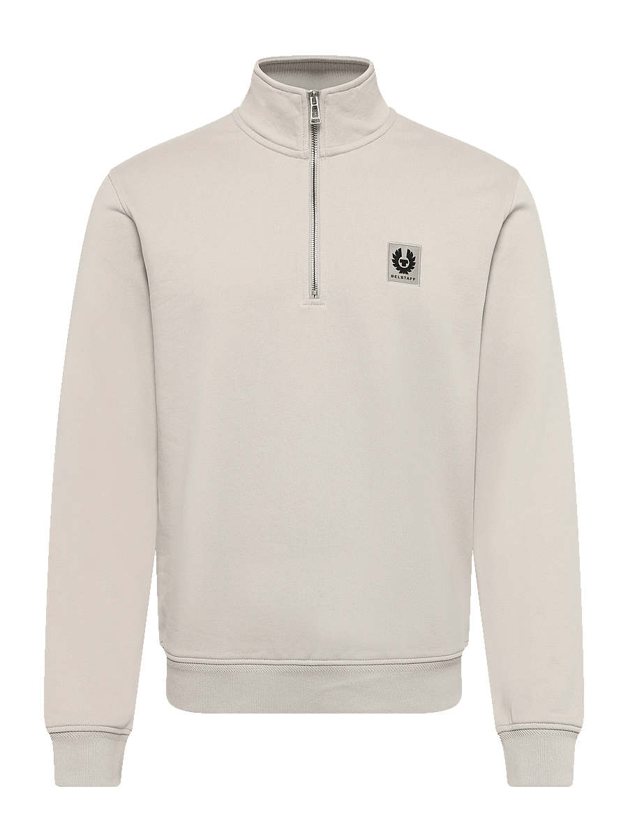 Belstaff - BELSTAFF QUARTER ZIP SWEATSHIRT Pale Stone - tøj - pale stone - 1