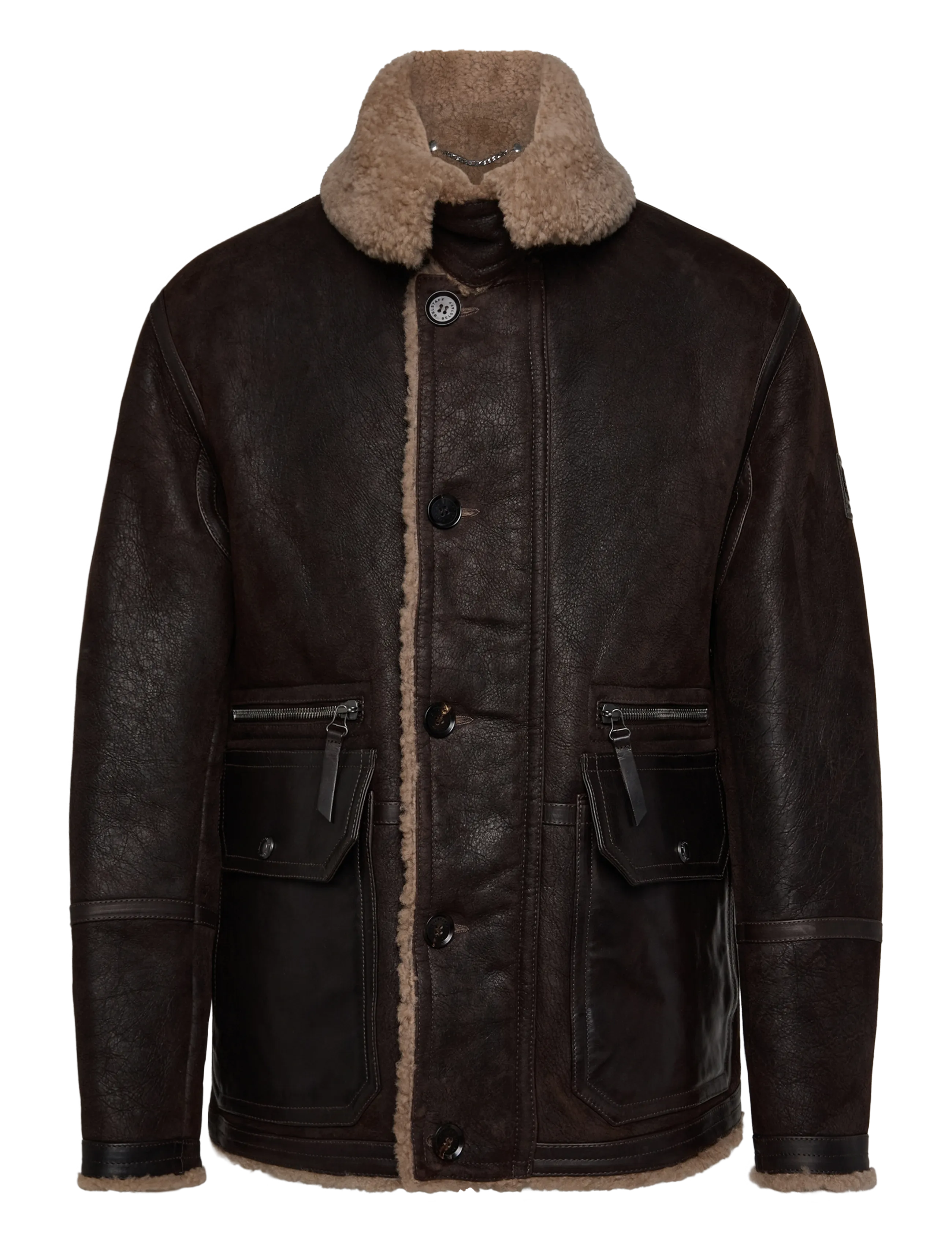 Belstaff SNOWFIELD COAT Dark Brown / Sand - Kleidung - DARK BROWN / SAND / brown