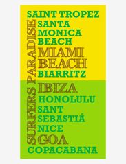 Towel printed Surfers Paradise - GREEN, YELLOW