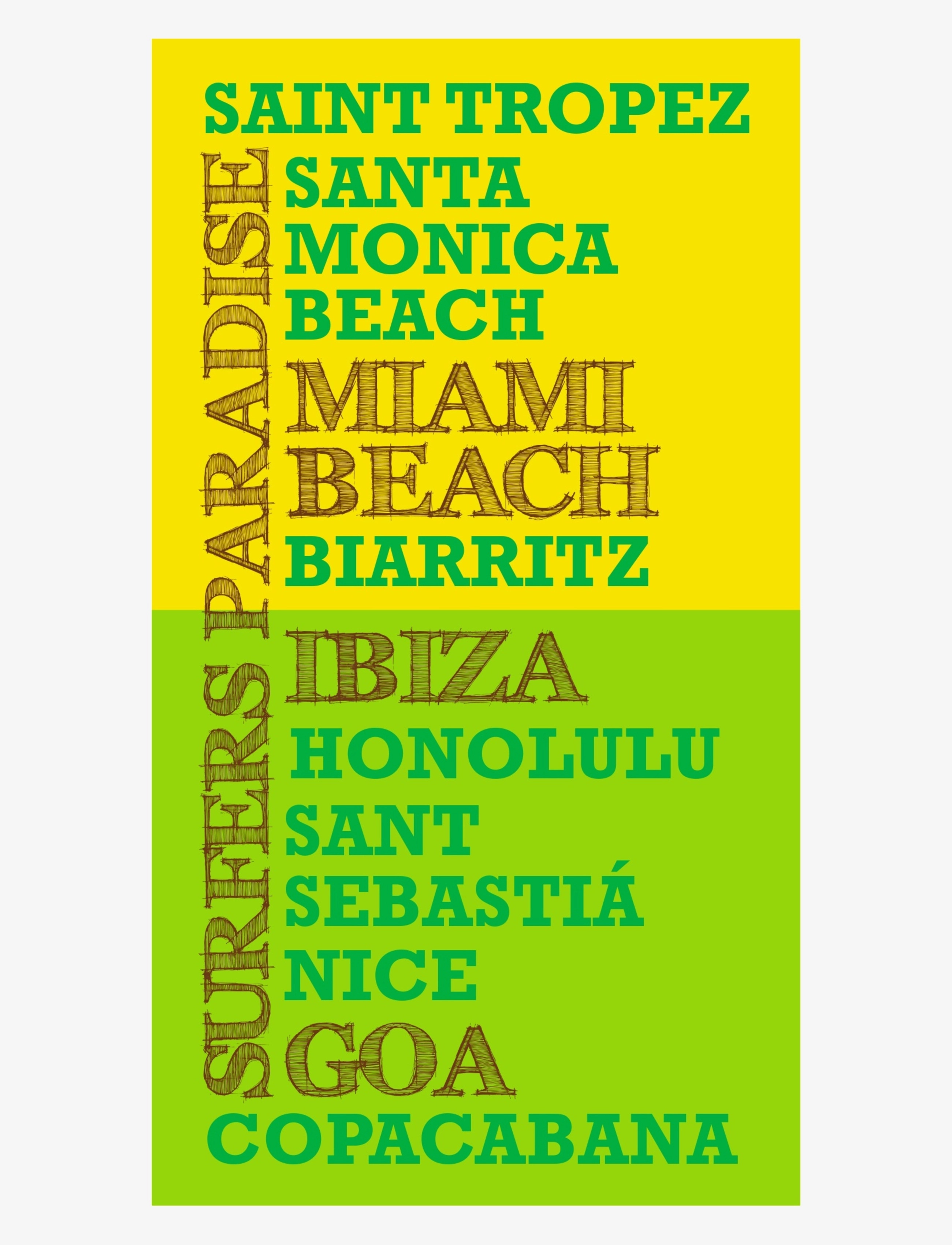 Bercato Towel printed Surfers Paradise - Badezimmertextilien - GREEN, YELLOW / multi