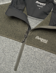 Bergans - Kamphaug Knitted W Half Zip Brick/Orion Blue XL - mid layer jackets - chalk sand/green mud - 2