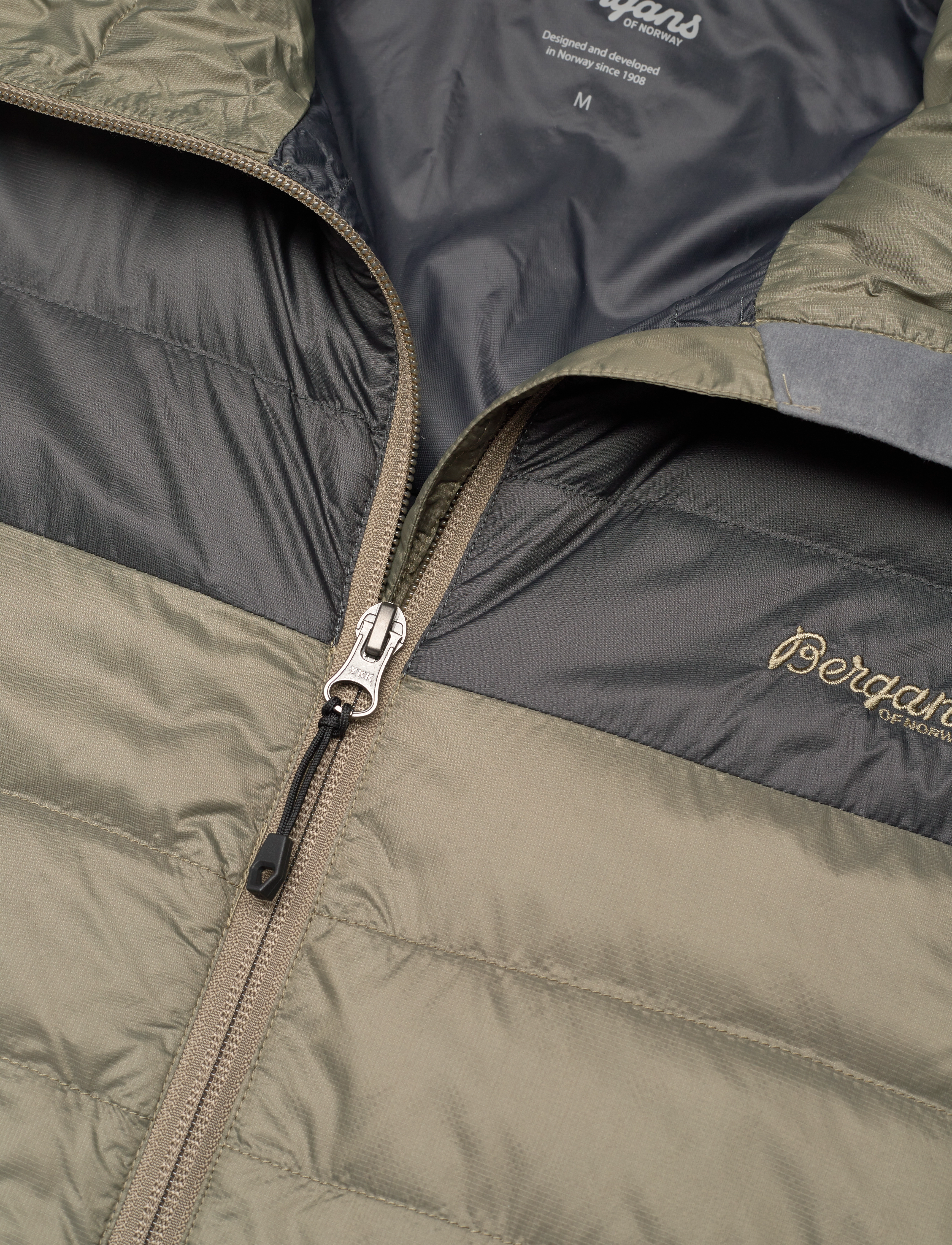 Bergans - Røros Box Down Light Jacket Strong Blue/Solid Charcoal L - green mud/solid charcoal - 2