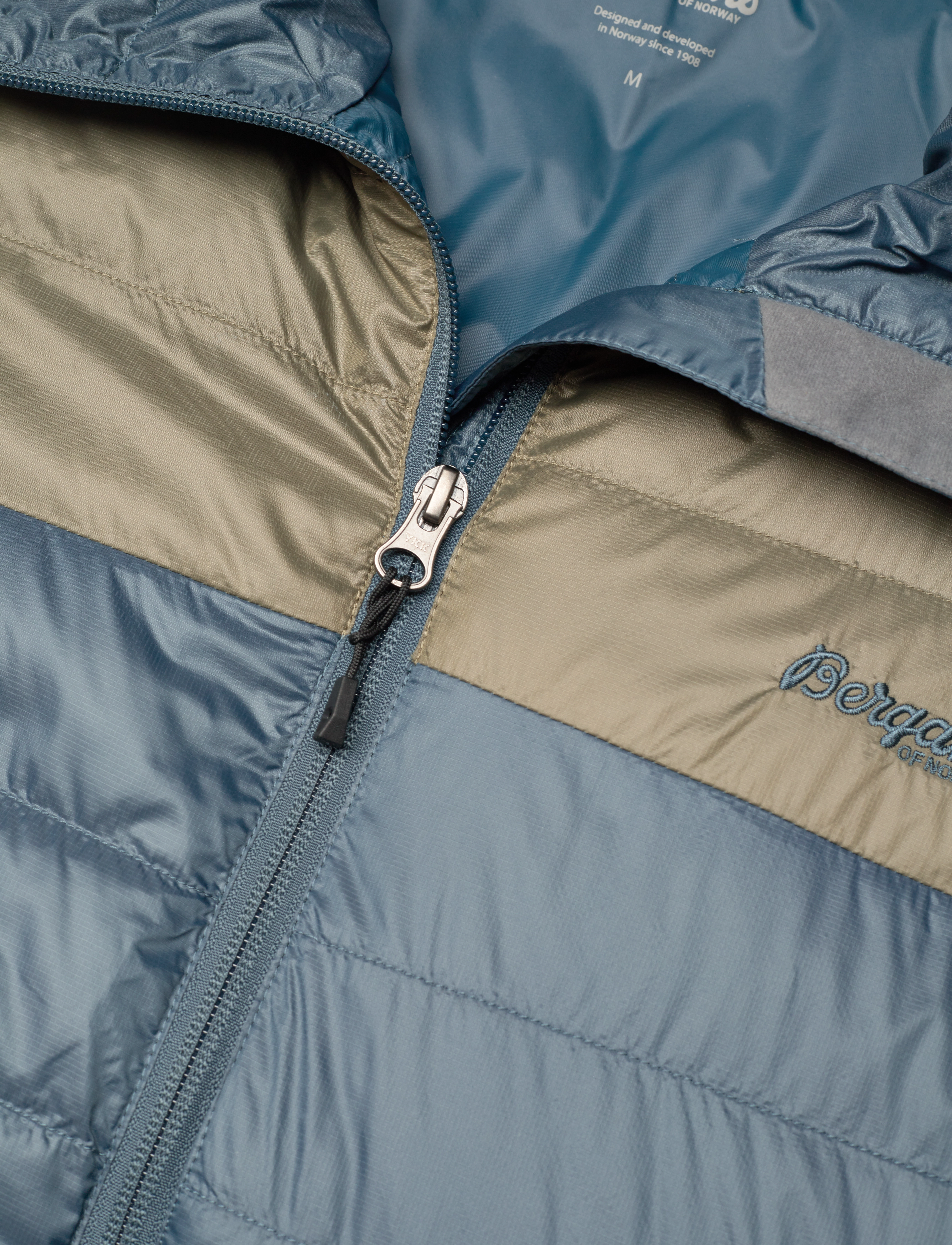 Bergans - Røros Box Down Light Jacket Strong Blue/Solid Charcoal L - orion blue/green mud - 2
