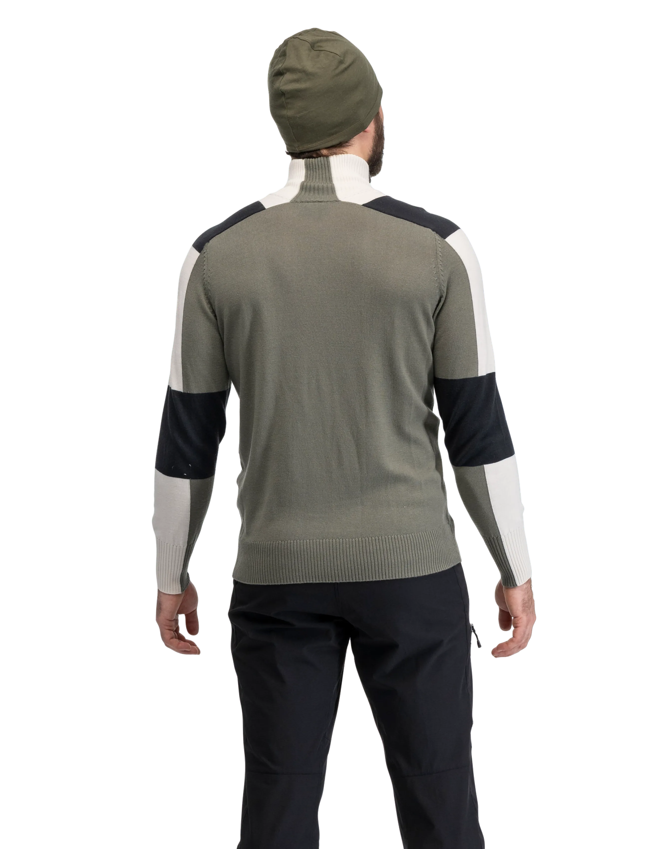 Bergans - Lyderhorn Wool Half Zip Men - green mud/dark shadow grey/creme - 2