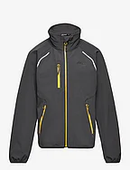 Sjoa Light Softshell Youth Jacket Solid Charcoal 128 - SOLID CHARCOAL/LIGHT GOLDEN YELLOW