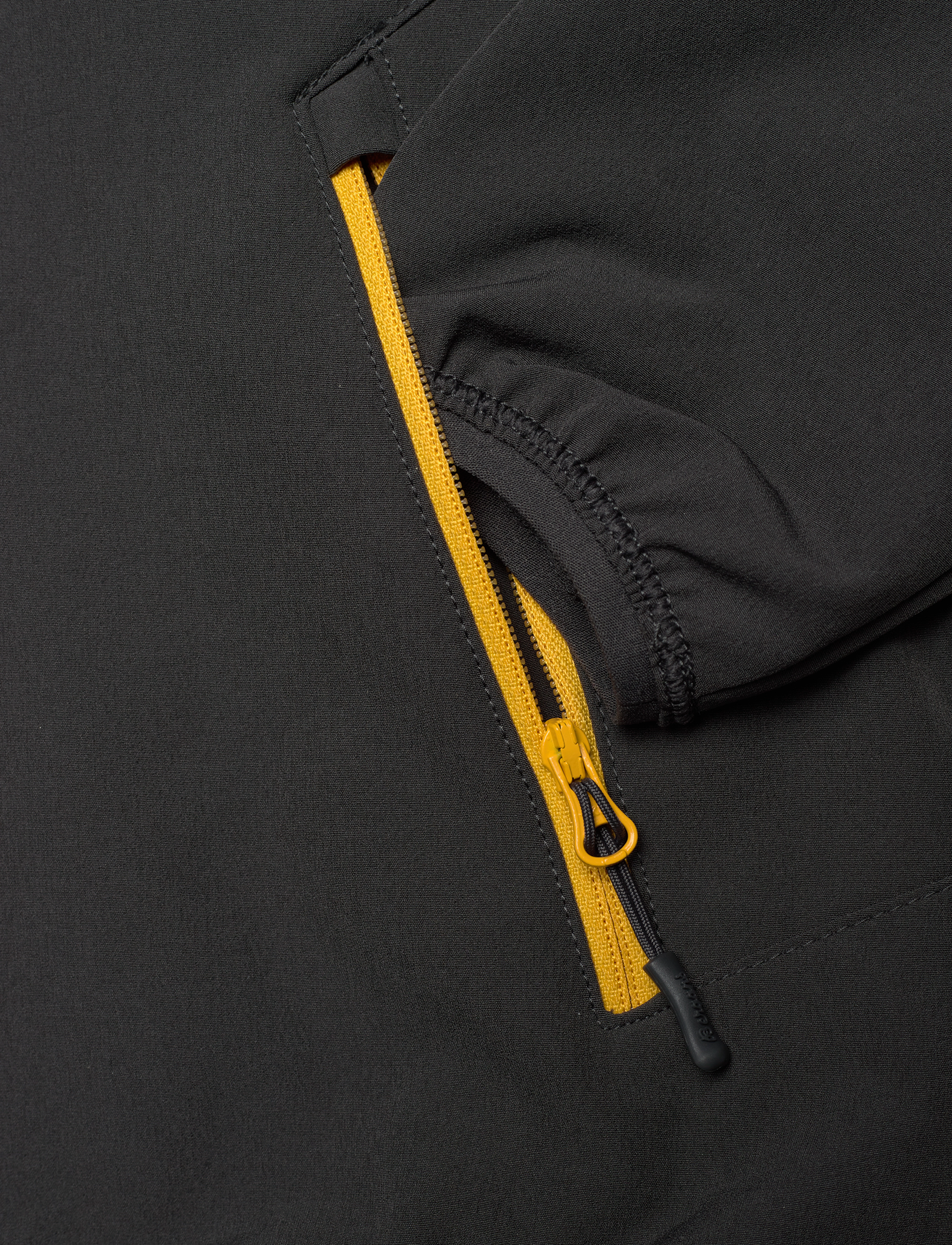 Bergans - Sjoa Light Softshell Youth Girl Jacket Solid Charcoal 128 - solid charcoal/light golden yellow - 3
