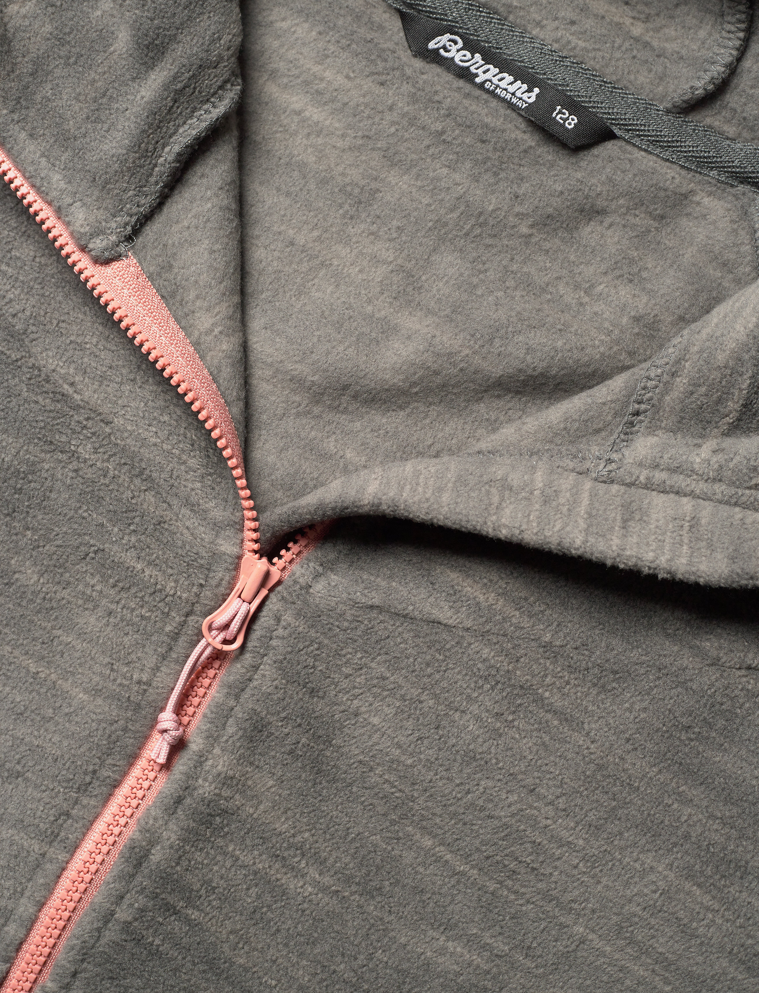 Bergans - Hareid Youth Girl Jkt SolidDkGrey Mel/PastelPink 128 - solid dark grey melange / pastel pink - 2