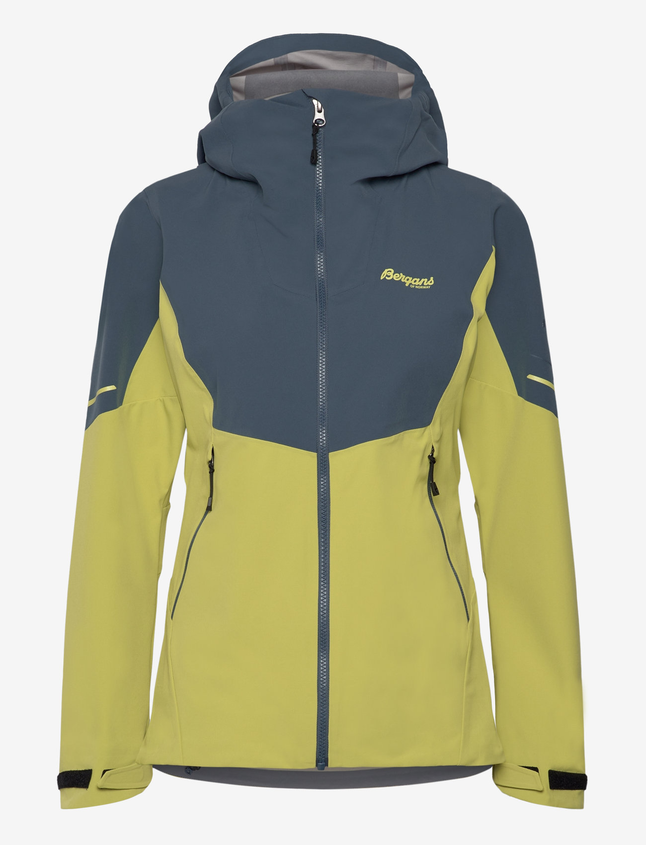 Bergans - Senja Hybrid Softshell W Jacket Green Oasis/Orion Blue XS - friluftsjakker - green oasis/orion blue - 0