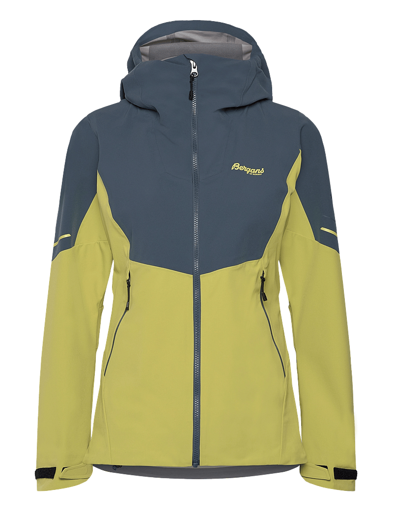 Bergans - Senja Hybrid Softshell W Jacket Green Oasis/Orion Blue XS - friluftsjakker - green oasis/orion blue - 0