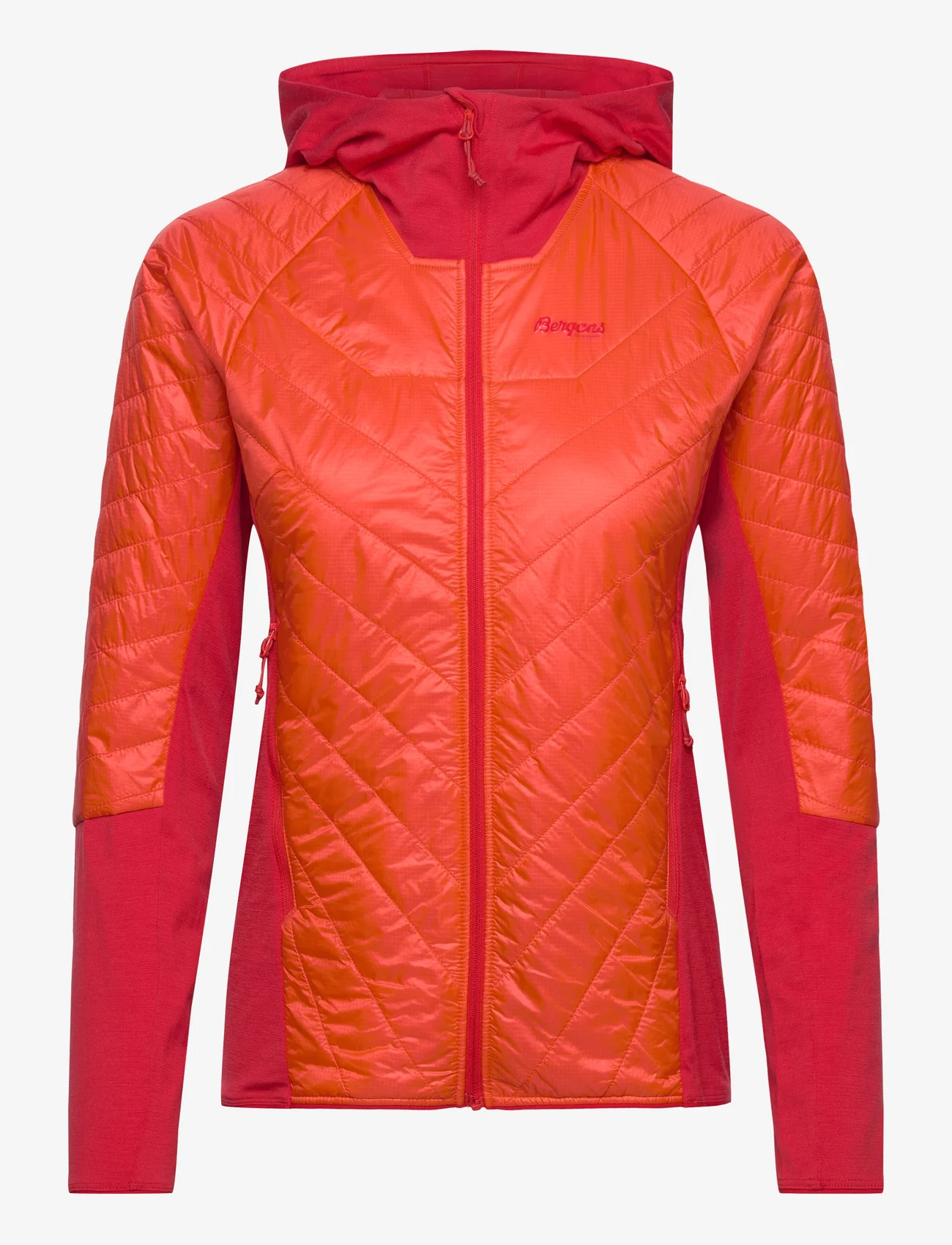 Bergans - Cecilie Light Insulated Hybrid Jacket Energy Red/Red Leaf XL - energy red/red leaf - 0