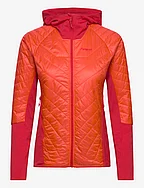 Cecilie Light Insulated Hybrid Jacket Energy Red/Red Leaf XL - ENERGY RED/RED LEAF
