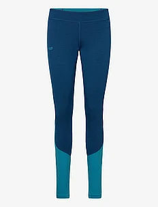 Cecilie Wool Tights Deep Sea Blue/Clear Ice Blue XS, Bergans