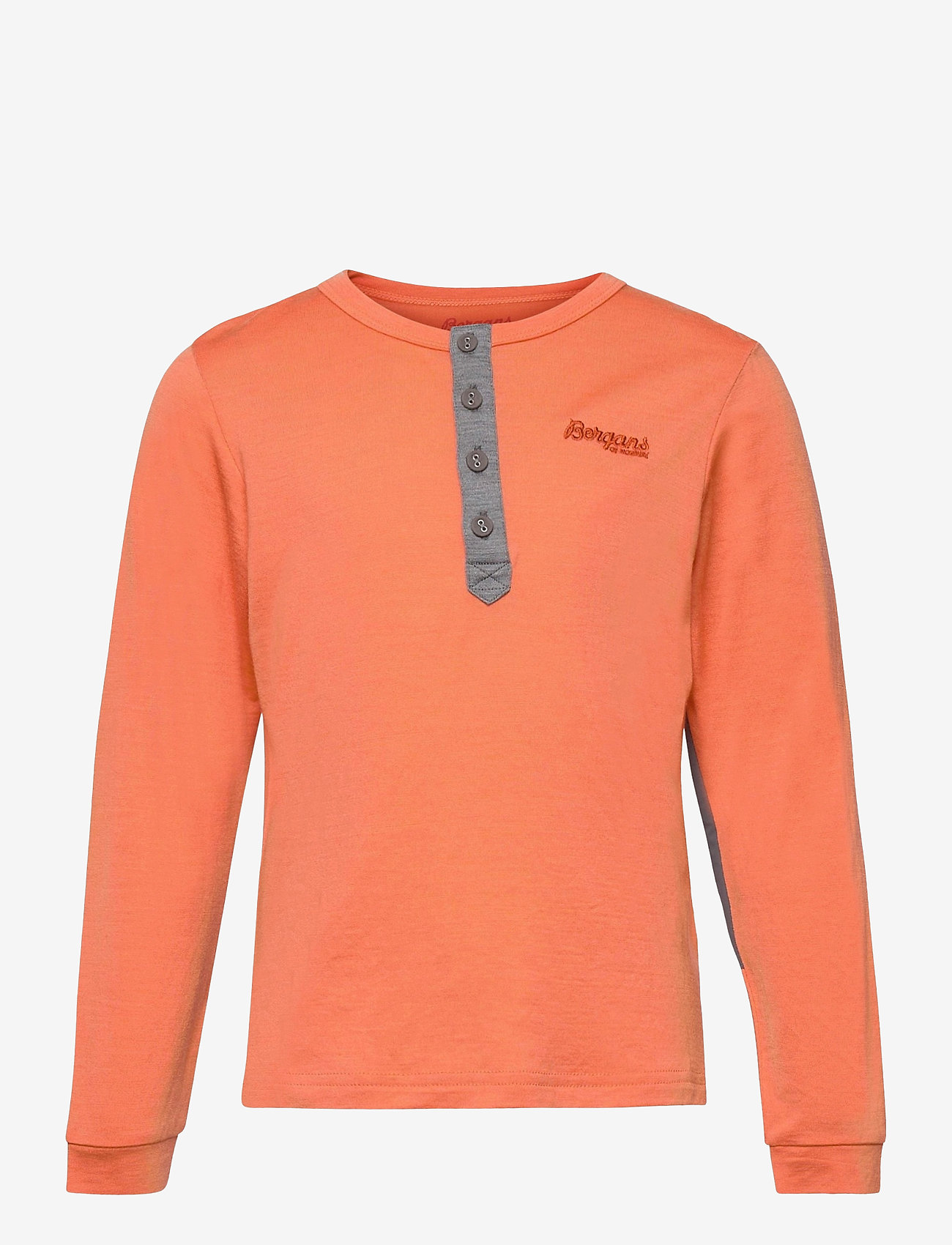 Bergans - Myske Wool Youth Shirt Cantaloupe 128 - cantaloupe - 0