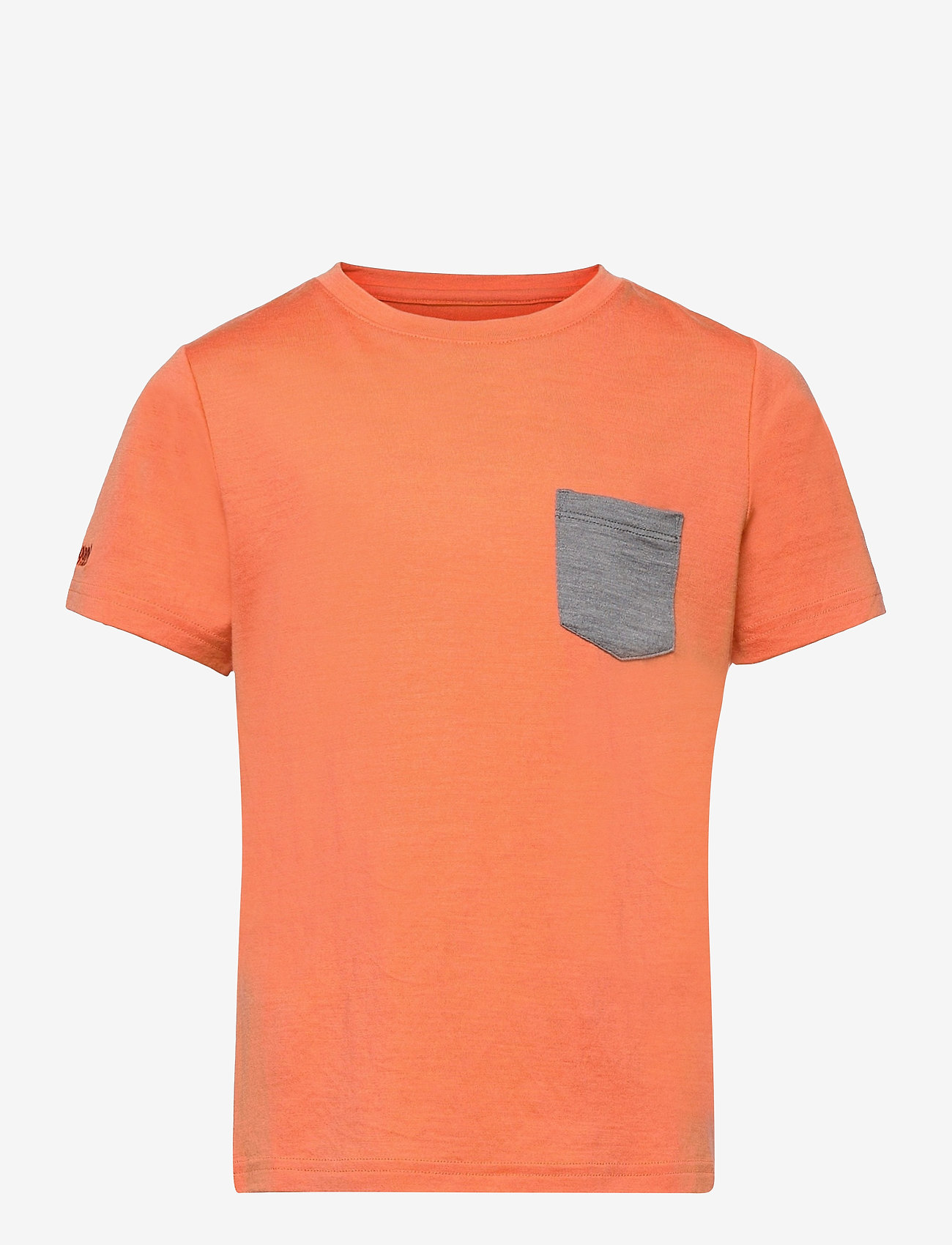 Bergans - Myske Wool Youth Tee Navy Mel/SolidGrey 128 - cantaloupe - 0