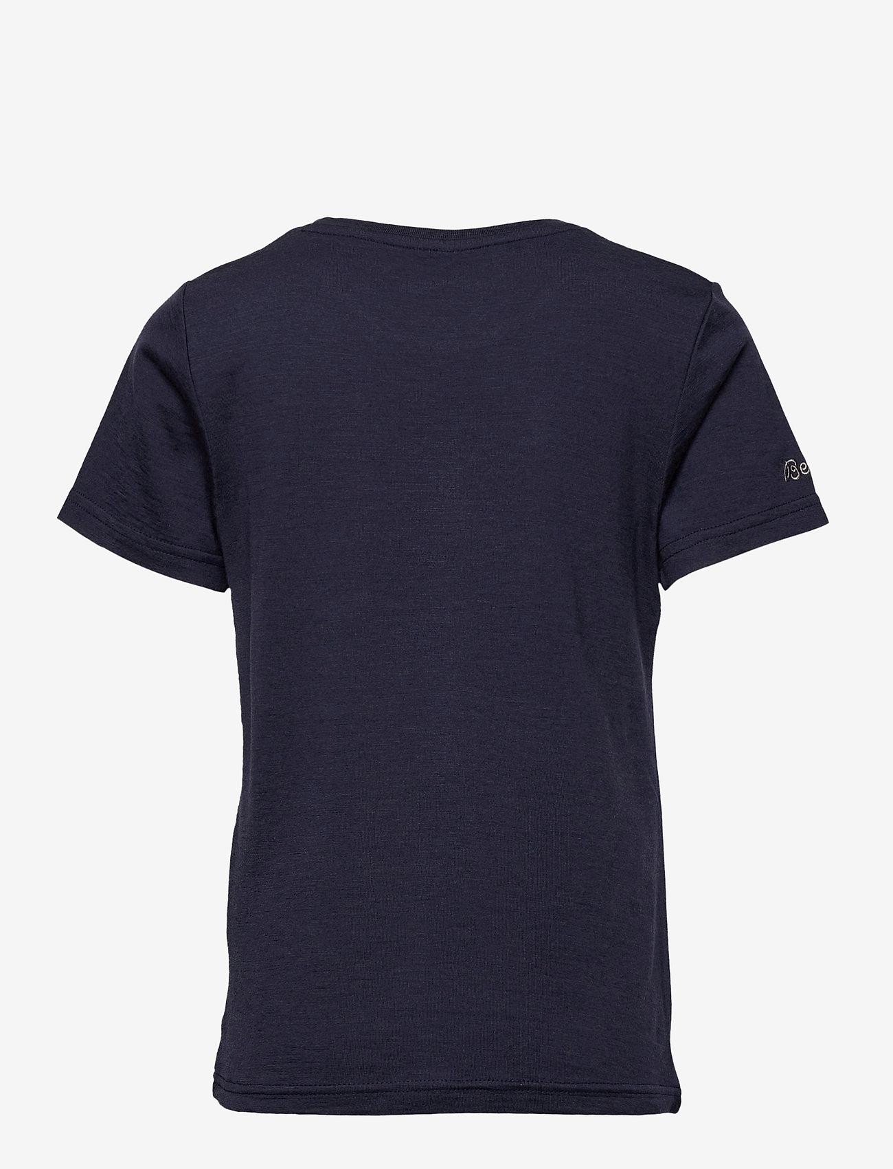 Bergans - Myske Wool Youth Tee Navy Mel/SolidGrey 128 - navy melange / solid grey - 1