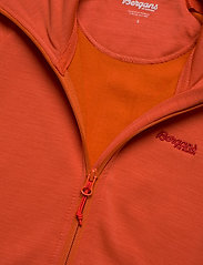 Bergans - Ulstein Wool Hood W Jacket Aluminium XS - mid layer jackets - brick - 2