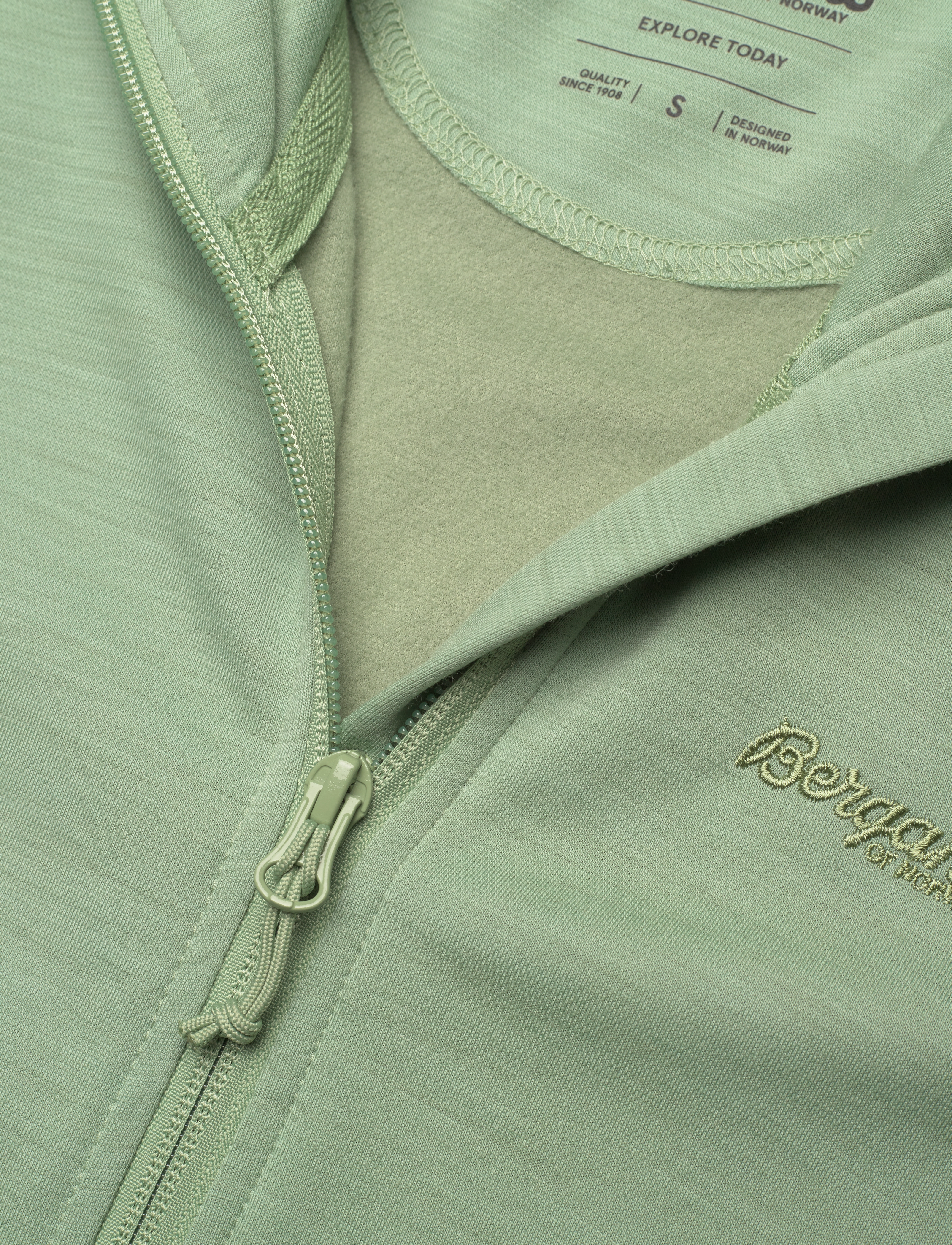 Bergans - Ulstein Wool Hood W Jacket Aluminium XS - jade green - 2