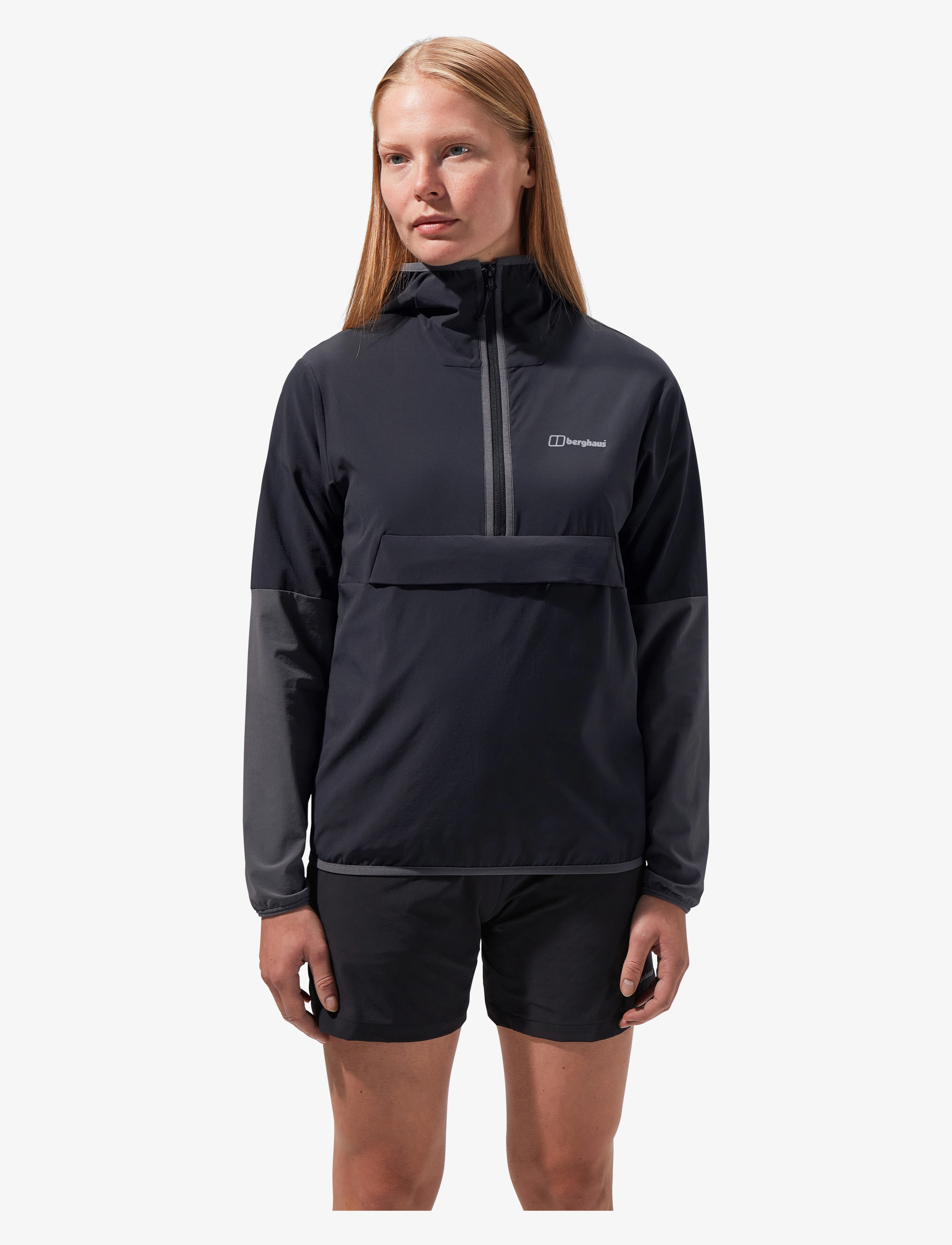 Berghaus Bg W Wandermoor Wind Smock, Kvinder, Hætte Vind Smock, Sort, Str: S
